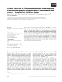 Báo cáo khoa học: Crystal structure of Thermoanaerobacter tengcongensis hypoxanthine-guanine phosphoribosyl transferase L160I mutant ) insights into inhibitor design