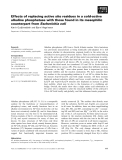 Báo cáo khoa học: Effects of replacing active site residues in a cold-active alkaline phosphatase with those found in its mesophilic counterpart from Escherichia coli