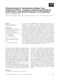 Báo cáo khoa học: Characterization of recombinant prolidase from Lactococcus lactis – changes in substrate speciﬁcity by metal cations, and allosteric behavior of the peptidase