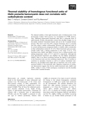Báo cáo khoa học: Thermal stability of homologous functional units of Helix pomatia hemocyanin does not correlate with carbohydrate content