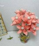 Bình hoa Origami xinh xắn tặng mẹ yêu nhân Ngày của Mẹ