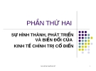 Lịch sử học thuyết kinh tế  - Chương 4: Quá trình hình thành học thuyết kinh tế Cổ điển