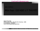 Bài giảng môn học cơ học lý thuyết