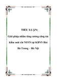 TIỂU LUẬN: Giải pháp nhằm tăng cường công tác kiểm soát chi NSNN tại KBNN Hai Bà Trưng – Hà Nội