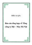 TIỂU LUẬN:  Báo cáo tổng hợp về Tổng công ty Dệt – May Hà Nội