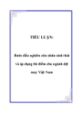 TIỂU LUẬN:  Bước đầu nghiên cứu nhãn sinh thái và áp dụng thí điểm cho ngành dệt may Việt Nam