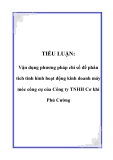 TIỂU LUẬN: Vận dụng phương pháp chỉ số để phân tích tình hình hoạt động kinh doanh máy móc công cụ của Công ty TNHH Cơ khí Phú Cường