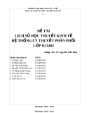 ĐỀ TÀI LỊCH SỬ HỌC THUYẾT KINH TẾ "HỆ THỐNG LÝ THUYẾT PHÂN PHỐI " - TRƯỜNG ĐẠI HỌC KINH TẾ  LUẬT