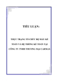 TIỂU LUẬN:  THỰC TRẠNG TỔ CHỨC BỘ MÁY KẾ TOÁN VÀ HỆ THỐNG KẾ TOÁN TẠI CÔNG TY TNHH THƯƠNG MẠI CARMAX