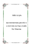 TIỂU LUẬN:  Quá trình hình thành, phát triển và cơ cấu tổ chức của Công ty cổ phần May Thăng long