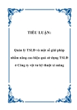 TIỂU LUẬN:  Quản lý TSLĐ và một số giải pháp nhằm nâng cao hiệu quả sử dụng TSLĐ ở Công ty vật tư kỹ thuật xi măng