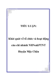 TIỂU LUẬN:  Khát quát về tổ chức và hoạt động của chi nhánh NHNo&PTNT Huyện Mộc Châu