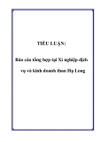 TIỂU LUẬN:Báo cáo tổng hợp tại Xí nghiệp dịch vụ và kinh doanh than Hạ Long