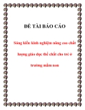 Đề tài báo cáo Sáng kiến kinh nghiệm nâng cao chất lượng giáo dục thể chất cho trẻ ở trường mầm non