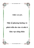 TIỂU LUẬN:  Một số phương hướng và phát triển dn vừa và nhỏ ở khu vực nông thôn