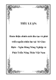 TIỂU LUẬN:  Hoàn thiện chính sách đào tạo và phát triển nguồn nhân lực tại Sở Giao Dịch – Ngân Hàng Nông Nghiệp và Phát Triển Nông Thôn Việt Nam