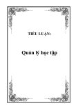 TIỂU LUẬN:Quản lý học tập