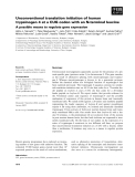 Báo cáo khoa học: Unconventional translation initiation of human trypsinogen 4 at a CUG codon with an N-terminal leucine A possible means to regulate gene expression