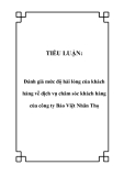 TIỂU LUẬN:  Đánh giá mức độ hài lòng của khách hàng về dịch vụ chăm sóc khách hàng của công ty Bảo Việt Nhân Thọ