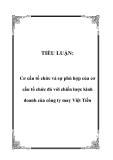 Luận văn đề tài: Cơ cấu tổ chức và sự phù hợp của cơ cấu tổ chức đó với chiến lược kinh doanh của công ty may Việt Tiến