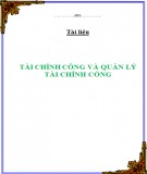 Tài liệu Tài chính công và quản lý tài chính công