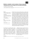 Báo cáo khoa học: Modular metabolic control analysis of large responses The general case for two modules and one linking intermediate