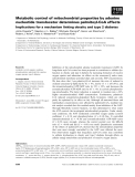 Báo cáo khoa học: Metabolic control of mitochondrial properties by adenine nucleotide translocator determines palmitoyl-CoA effects Implications for a mechanism linking obesity and type 2 diabetes