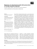 Báo cáo khoa học: Reduction of a biochemical model with preservation of its basic dynamic properties