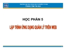 PHẦN 5: LẬP TRÌNH ỨNG DỤNG QUẢN LÝ TRÊN WEB: KẾT HỢP PHP và  MYSQL - TRƯỜNG ĐẠI HỌC KHOA HỌC TỰ NHIÊN TP.HCM