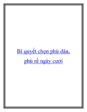 Bí quyết chọn phù dâu, phù rể ngày cưới