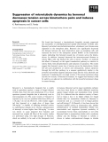 Báo cáo khoa học: Suppression of microtubule dynamics by benomyl decreases tension across kinetochore pairs and induces apoptosis in cancer cells