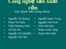 Công nghệ sản xuất cồn