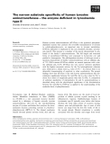 Báo cáo khoa học: The narrow substrate speciﬁcity of human tyrosine aminotransferase – the enzyme deﬁcient in tyrosinemia type II