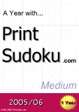 trò chơi ô số  A year with Print Sudoku medium