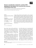 Báo cáo khoa học: Generic normalization method for real-time PCR Application for the analysis of the mannanase gene expressed in germinating tomato seed