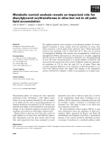 Báo cáo khoa học: Metabolic control analysis reveals an important role for diacylglycerol acyltransferase in olive but not in oil palm lipid accumulation