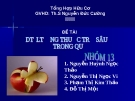 ĐỀ TÀI "DƯ LƯỢNG THUỐC TRỪ SÂU  TRONG QUẢ"