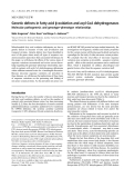 Báo cáo khóa học: Genetic defects in fatty acid b-oxidation and acyl-CoA dehydrogenases Molecular pathogenesis and genotype–phenotype relationships