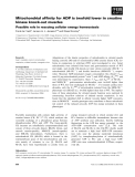 Báo cáo khoa học: Mitochondrial afﬁnity for ADP is twofold lower in creatine kinase knock-out muscles Possible role in rescuing cellular energy homeostasis