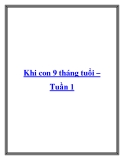 Khi con 9 tháng tuổi – Tuần 1