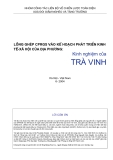 Lồng ghép CPRGS vào kế hoạch phát triển kinh tế xã hội của địa phương: Kinh nghiệm của Trà Vinh