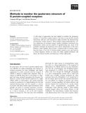 Báo cáo khoa học: Methods to monitor the quaternary structure of G protein-coupled receptors