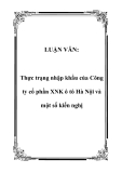  Luận văn đề tài : trạng nhập khẩu của Công ty cổ phần XNK ô tô Hà Nội và một số kiến nghị