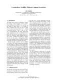 Báo cáo khoa học: "Computational Modeling of Human Language Acquisition"