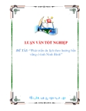 luận văn: Phát triển du lịch theo hướng bền vững ở tỉnh Ninh Bình