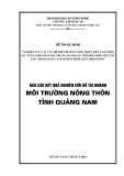 Môi trường nông thôn tỉnh Quảng Nam