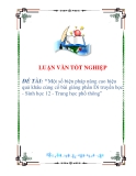luận văn: Một số biện pháp nâng cao hiệu quả khâu củng cố bài giảng phần Di truyền học - Sinh học 12 - Trung học phổ thông