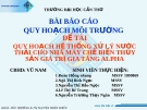 ĐỀ TÀI QUY HOẠCH HỆ THỐNG XỬ LÝ NƯỚC THẢI CHO NHÀ MÁY CHẾ BIẾN THỦY SẢN GIÁ TRỊ GIA TĂNG ALPHA