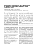 Báo cáo khoa học:  Relation between domain evolution, speciﬁcity, and taxonomy of the a-amylase family members containing a C-terminal starch-binding domain