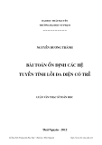 Luận văn Thạc sĩ Toán học: Bài toán ổn định các hệ tuyến tính lồi đa diện có trễ